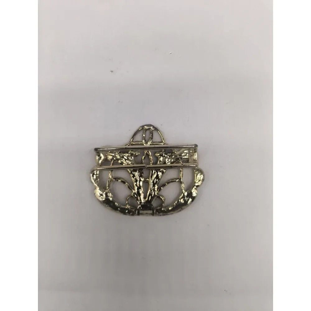 Vintage 1950s Pierced Yellow Metal Belt Buckle